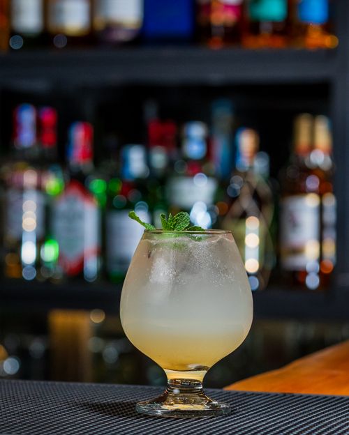 Handcrafted signature cocktail at Birdies & Brewz bar in Karen