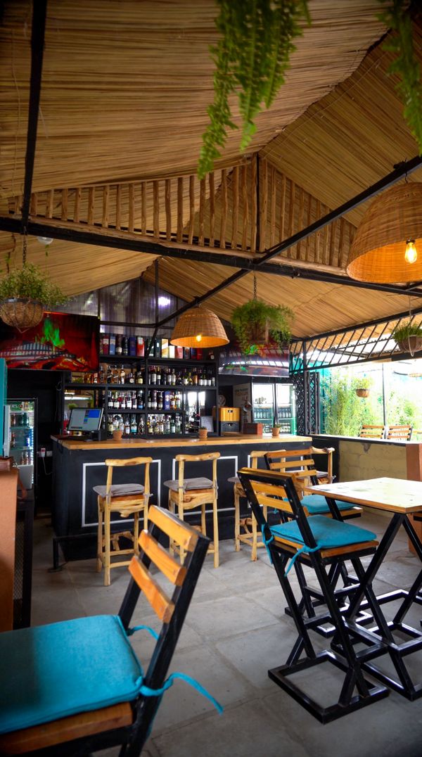 Outdoor dining area at Birdies & Brewz restaurant in Karen